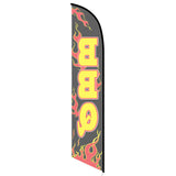 BBQ Feather Flag with flames custom printed