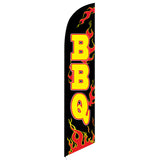 BBQ Feather Flag with flames custom printed