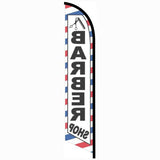 15' Barber Shop Feather Banner Flag with custom printed graphics