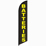 15' Batteries Feather Flag with custom printed logo