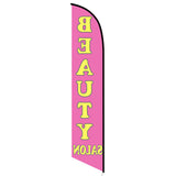 15' Beauty Salon Pink Feather Flag personalized with logo