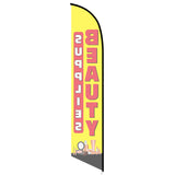 15' Beauty Supplies Feather Flag customized with your graphics