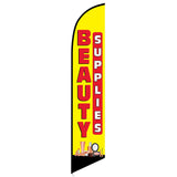 15' Beauty Supplies Feather Flag customized with your graphics