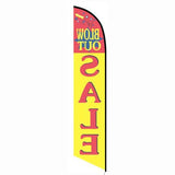 15' Blowout Sale Feather Flag with custom printed graphics