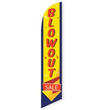 15' Blowout Sale (Blue) Feather Flag with custom printed logo