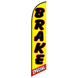 15' Brake Special Yellow And Red Feather Flag with personalized logo