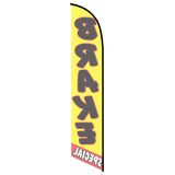 15' Brake Special Yellow And Red Feather Flag with personalized logo