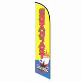 15' Breakfast Feather Flag with custom printed graphics