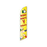 15' Bueno Bonito Y Barato Feather Flag with personalized logo