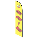 15' Buenos Bonito Y Barato Feather Flag personalized with logo