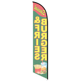 15' Burgers Fries Feather Flag personalized with logo