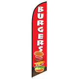 15' Burgers Feather Flag with your custom brand