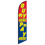 15' Buy Here Pay Here Smiley Banner Flag customized with your graphics