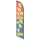 15' Buy Here Pay Here Smiley Banner Flag customized with your graphics