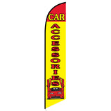 15' Car Accessories Yellow And Red Feather Flag personalized with logo