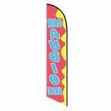 15' Car Audio Sale Red And Yellow Feather Flag customized with your graphics