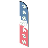15' Car Wash Blue Red Banner Flag custom printed with company logo
