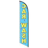 15' Car Wash Bubbles Feather Flag printed in full color