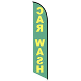 15' Car Wash Green Yellow Feather Flag printed to your specs