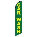 15' Car Wash Green Yellow Feather Flag printed to your specs
