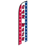 15' Car Wash Patriotic Feather Flag  with your custom brand
