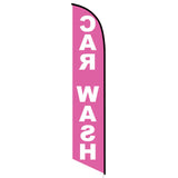 15' Car Wash Pink White Banner Flag with your custom branding