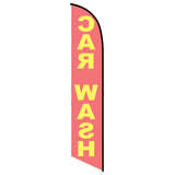 15' Car Wash Red Yellow Feather Flag with custom printed logo