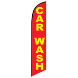 15' Car Wash Red Yellow Feather Flag with custom printed logo