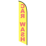 15' Car Wash Yellow Red Feather Flag personalized with logo