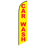 15' Car Wash Yellow Red Feather Flag personalized with logo