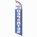 15' Casa De Deportes Feather Flag with custom printed graphics