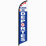 15' Casa De Deportes Feather Flag with custom printed graphics