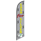 15' Cash For Silver Feather Flag with your custom branding