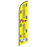 15' Cash For Gold Feather Flag with your custom brand