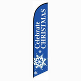 15' Celebrate Christmas Feather Flag with custom printed graphics