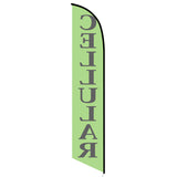 15' Cellular Green Feather Flag with personalized logo
