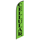 15' Cellular Green Feather Flag with personalized logo