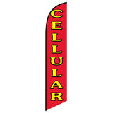 15' Cellular Red Feather Flag personalized with logo
