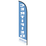 15' Certified Pre-Owned Blue Feather Flag printed with custom graphics