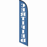 15' Certified Blue Feather Flag with your custom branding