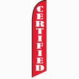 15' Certified Red Banner Flag with custom printed logo