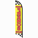 15' Checamos Frenos Gratis Feather Flag printed with custom graphics
