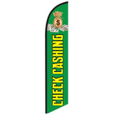 15' Check Cashing Green Feather Flag with your custom branding