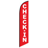 15' Check-In Feather Flag printed with custom graphics