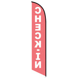 15' Check-In Feather Flag printed with custom graphics