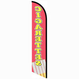 15' Cigarettes Feather Flag printed with custom graphics