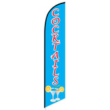 15' Cocktails Feather Flag with custom printed graphics