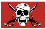 3x5 Crimson Pirate Flag
