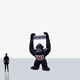 Custom 15 ft inflatable rooftop black gorilla