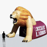 18 ft inflatable lion tunnel entrance custom printed with logo
